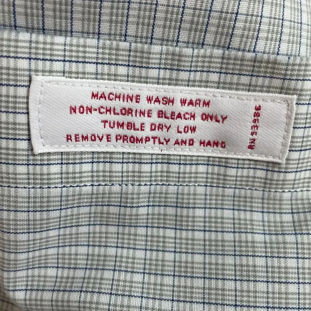 Brooks Brothers Mens‎ Shirt XL Blue Checked Button Up Preppy Travel Officewear